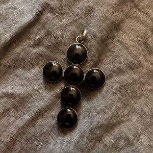 Black Obsedian Cross Pendant